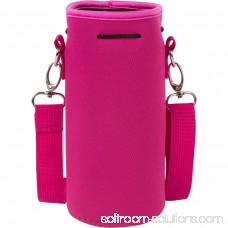Neoprene Water Bottle or Flask Carrier Holder (32 ounces or 1-1.5 Liter) w/ Adjustable Shoulder Strap Carrier by Made Easy Kit